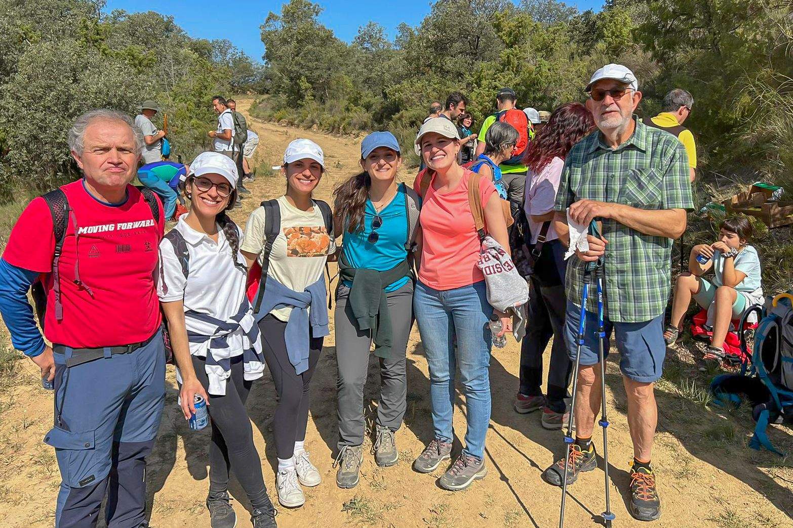 Participantes en la romería a pie de Barbastro a Torreciudad.