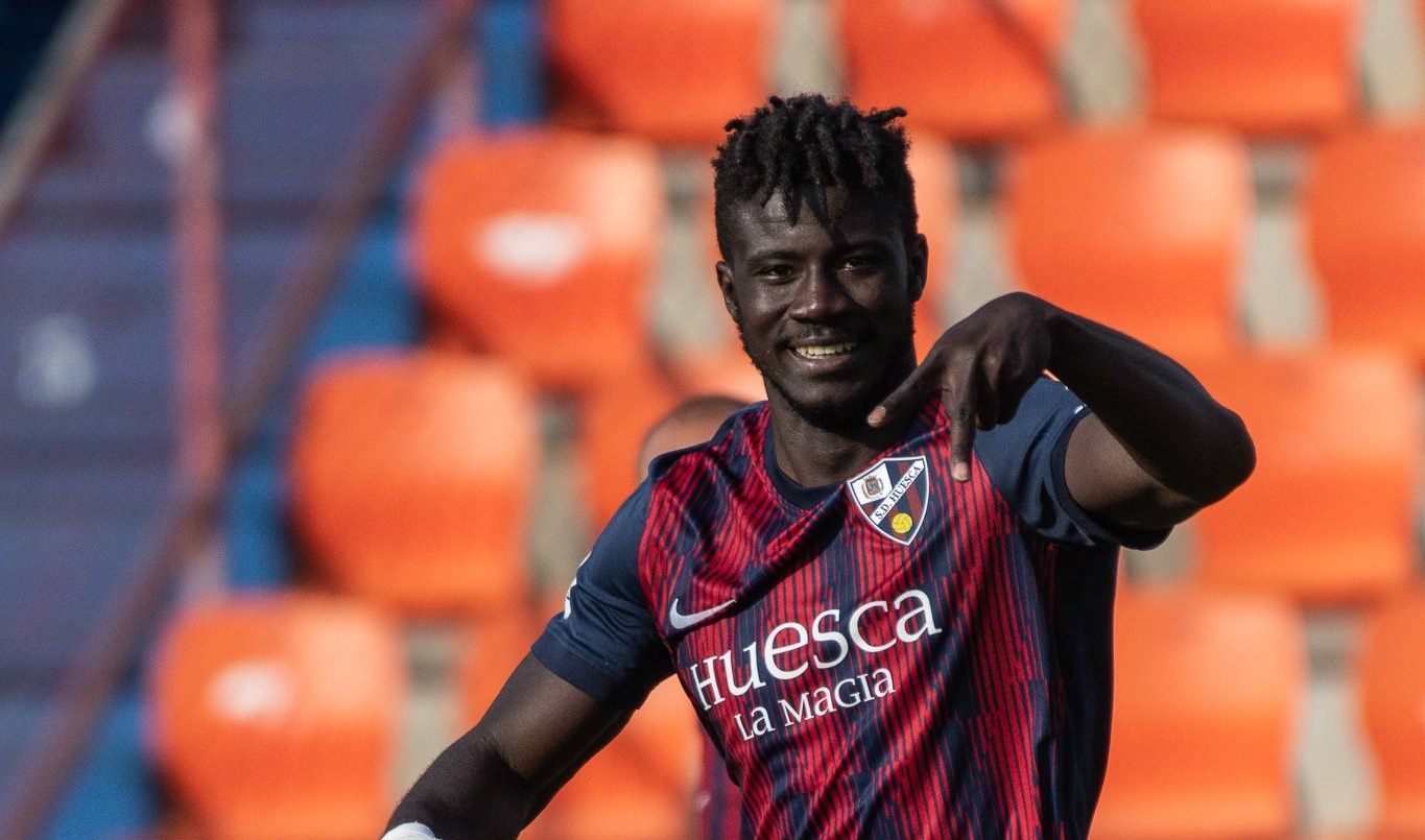 Samu Obeng celebra un gol en la pasada campaña.