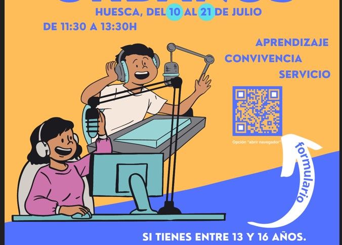 Un campus urbano juvenil en Huesca profundiza en la radio y la creación de podcasts 