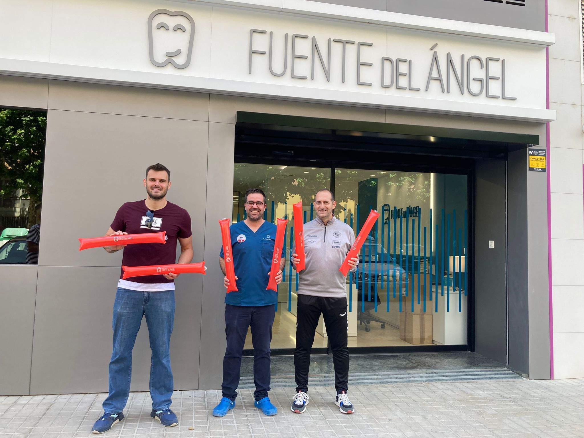 Rodrigo Benites y José Nolasco, en la previa del encuentro en la Clínica Dental Fuente del Ángel.