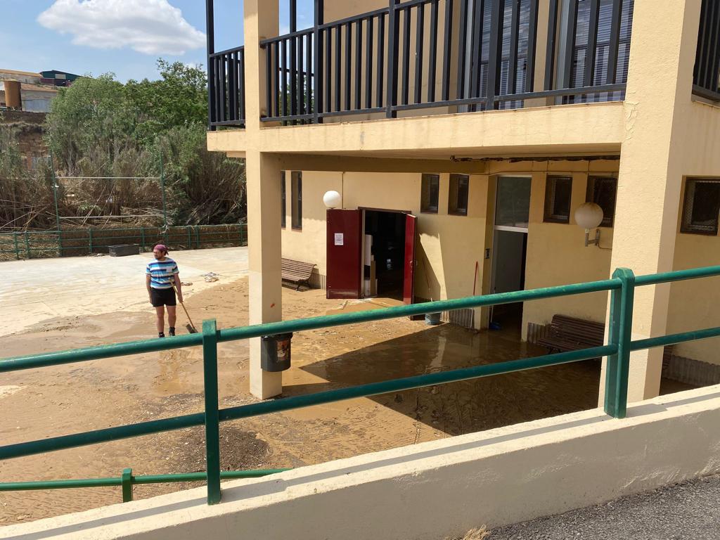 Afecciones en Pomar de Cinca tras desbordarse el río. Foto Mercedes Manterola