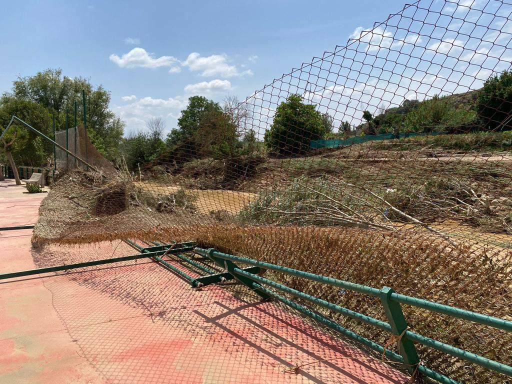Afecciones en Pomar de Cinca tras desbordarse el río. Foto Mercedes Manterola