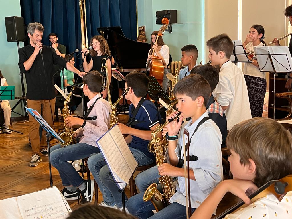 Concierto ofrecido por la banda de Jazz for Kids y el colegio El Parque de Huesca. Foto: Mercedes Manterola