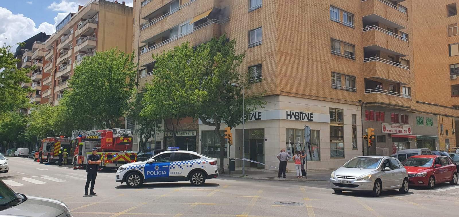 El accidente se ha producido en la calle Juan XXIII de Huesca. 