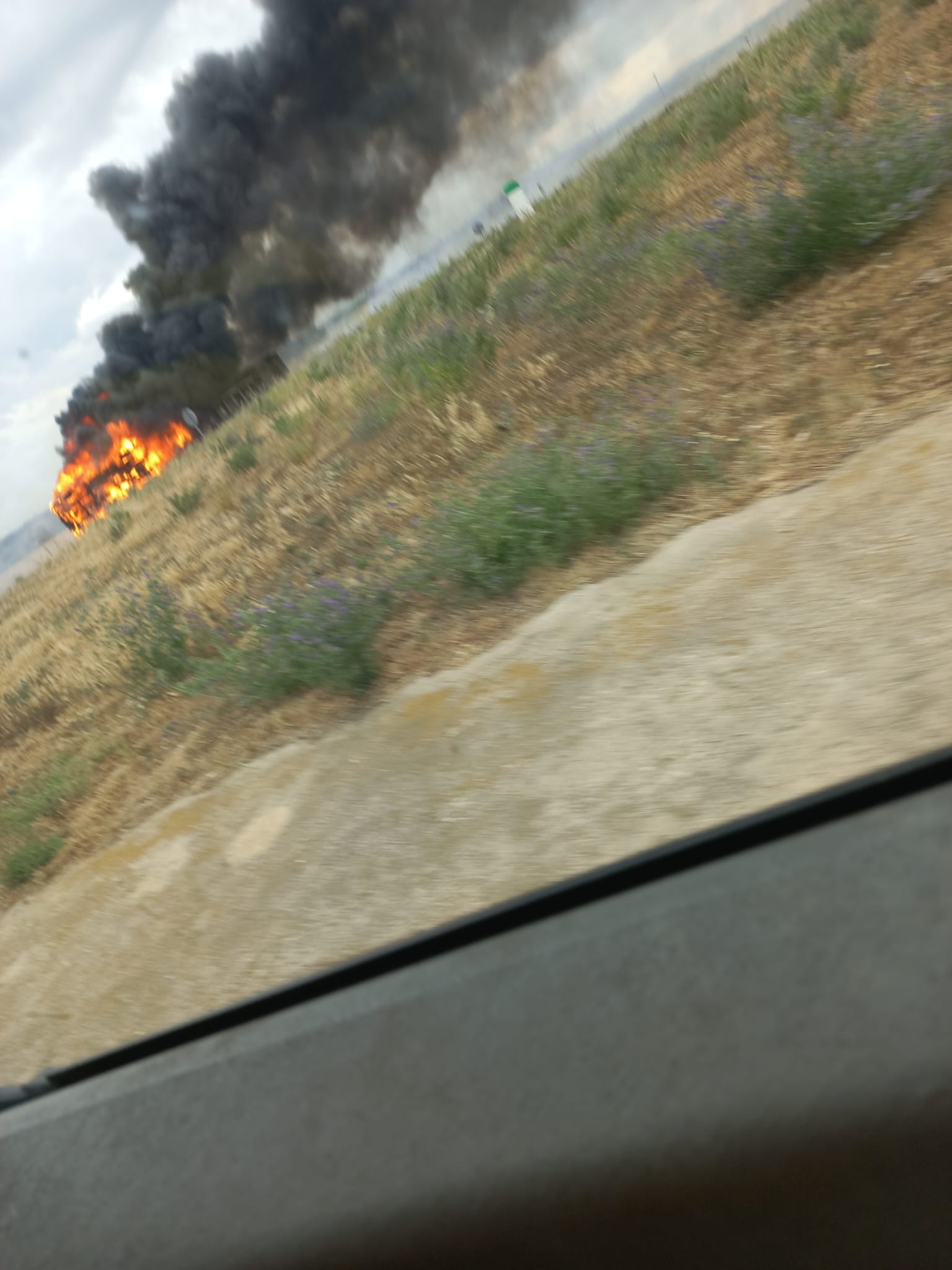 Incendio del camión en Poleñino