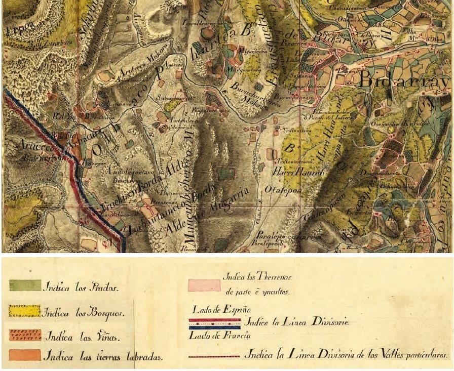 Frontera Hispano Gala en cuya definición participó el ingeniero grausino Vicente de Heredia y Alemán