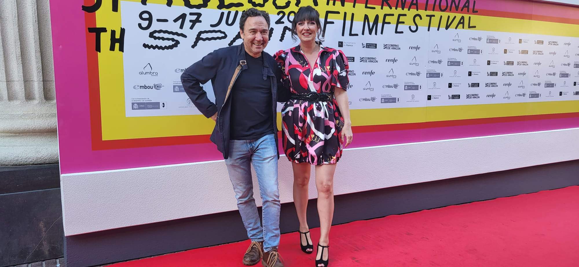 David Asensio, director del Pirineos Mountain Film, y Estela Rasal. Foto Myriam Martínez