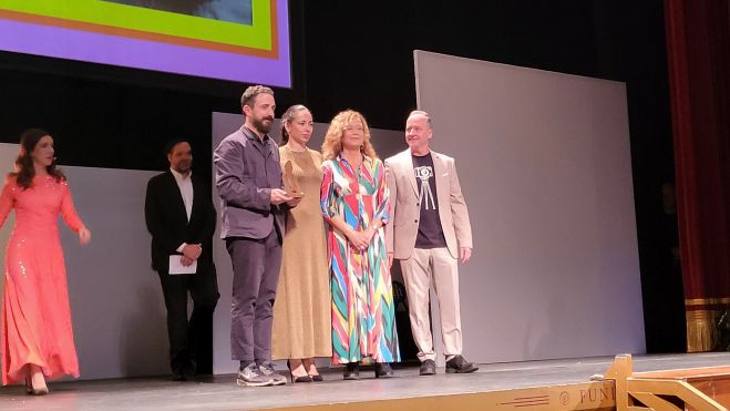 Pablo Larraín, Ana Saura, Eulalia Ramón y Ramón Lasaosa. Foto Myriam Martínez Pablo Larraín, Ana Saura, Eulalia Ramón y Ramón Lasaosa. Foto Myriam Martínez