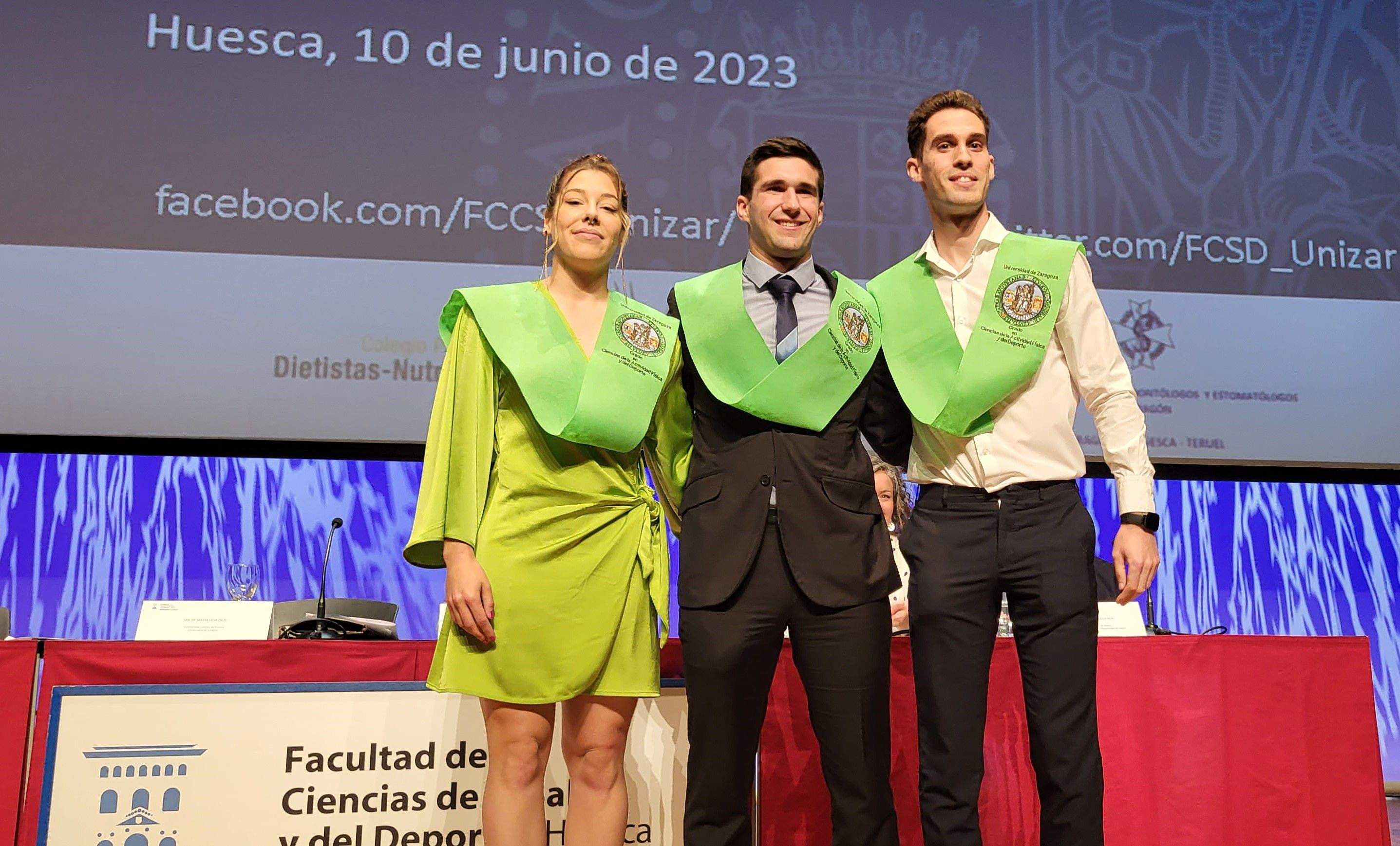 Graduación del alumnado de la Facultad de Ciencias de la Salud y el Deporte de Huesca. Foto Myriam Martínez