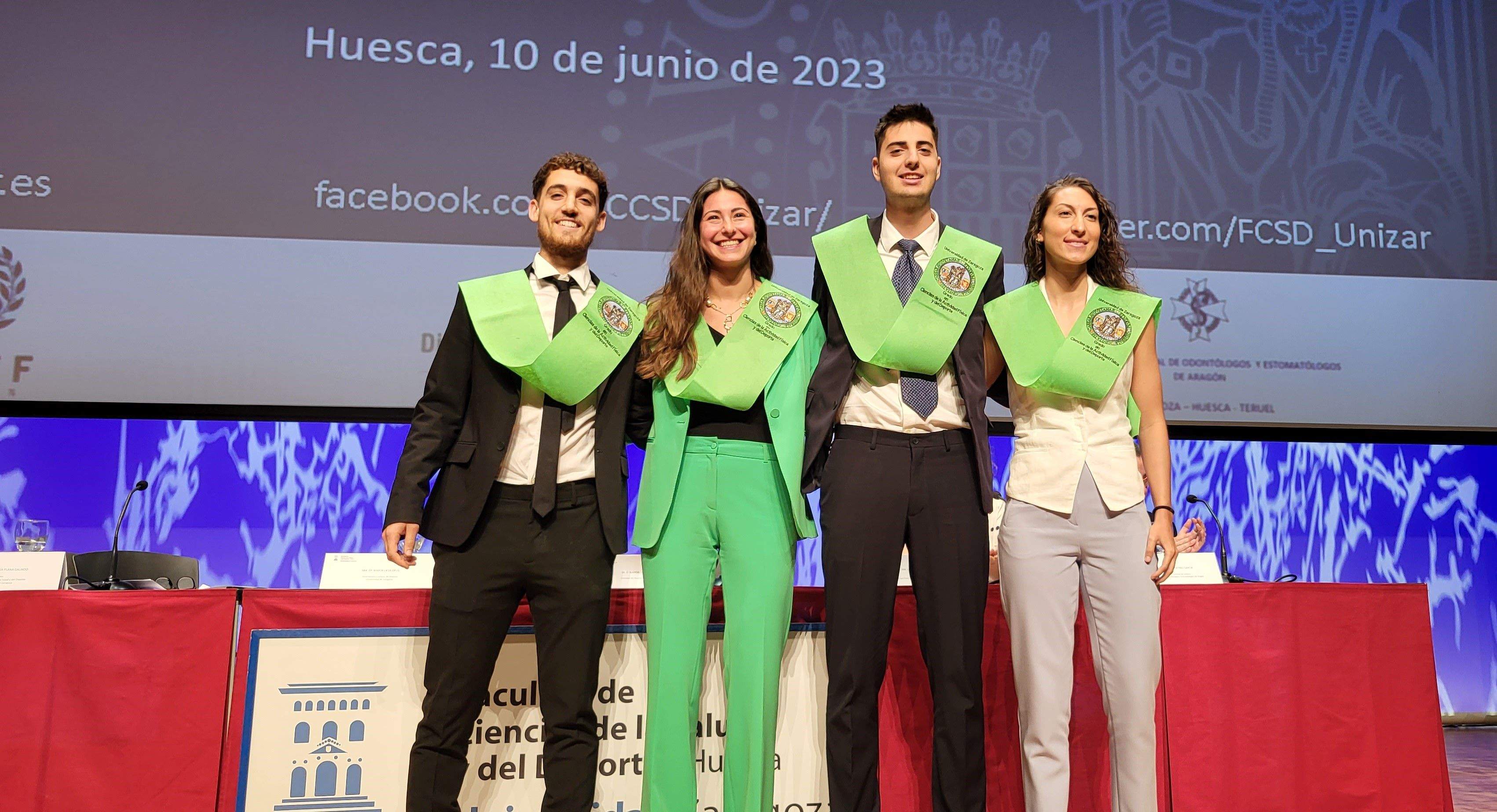 Graduación del alumnado de la Facultad de Ciencias de la Salud y el Deporte de Huesca. Foto Myriam Martínez