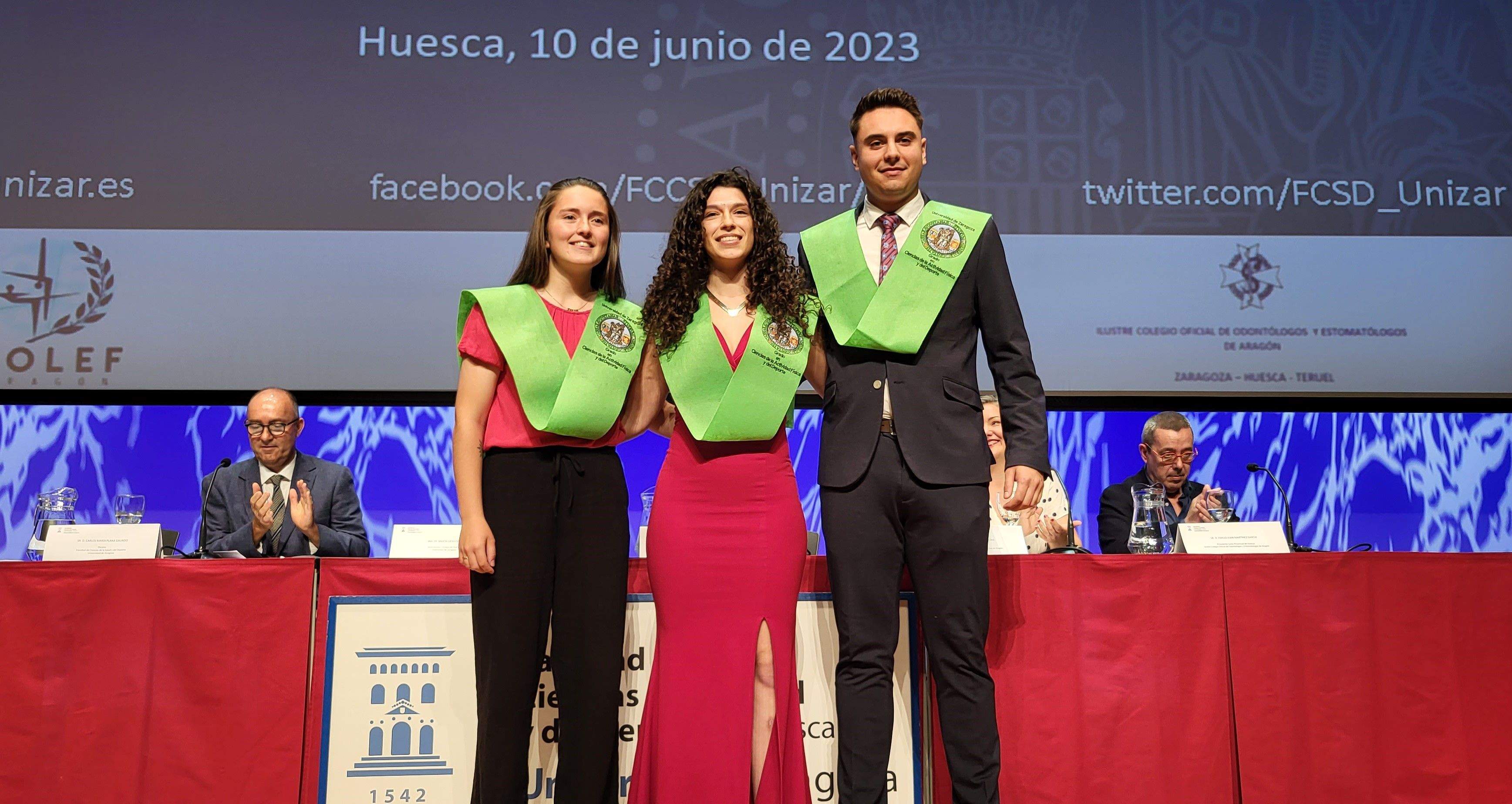 Graduación del alumnado de la Facultad de Ciencias de la Salud y el Deporte de Huesca. Foto Myriam Martínez