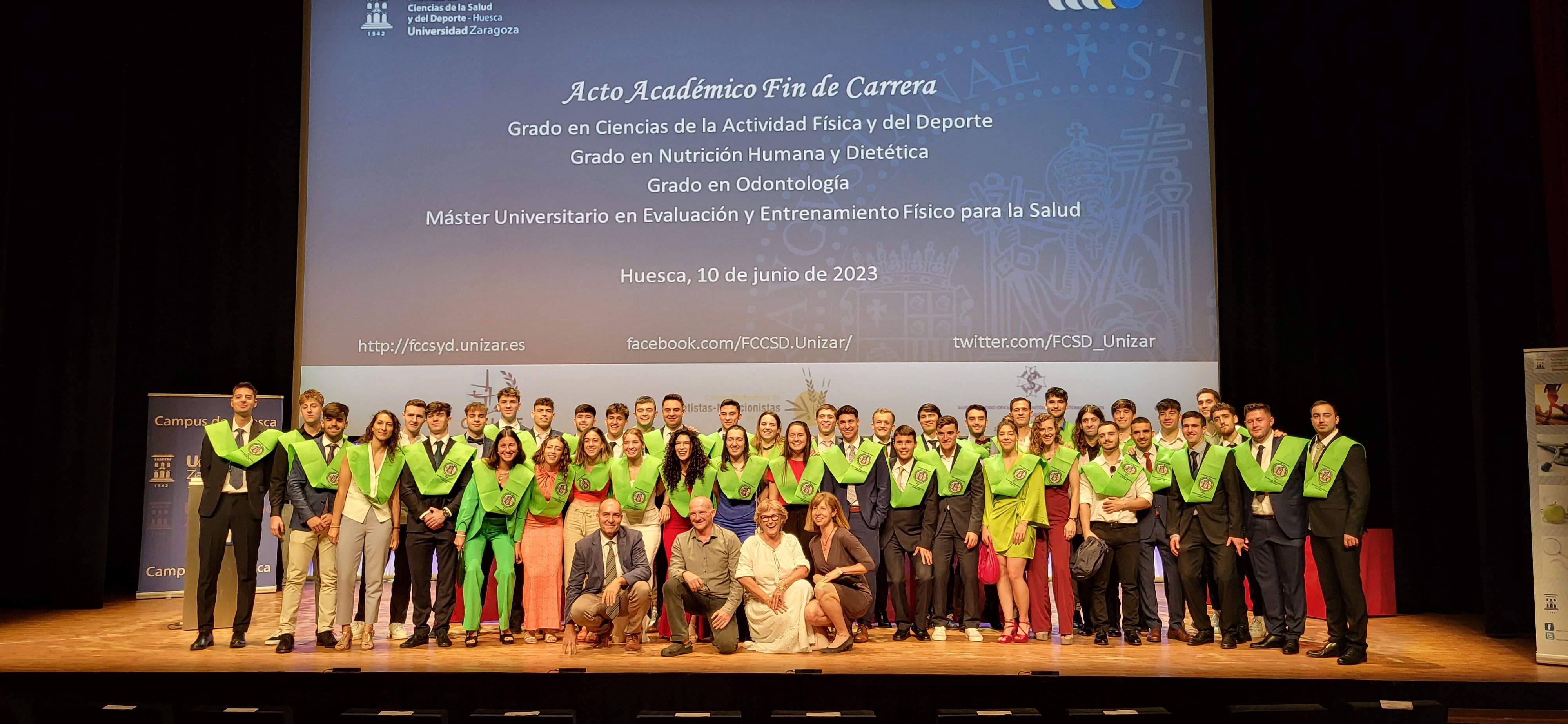 Graduación del alumnado de la Facultad de Ciencias de la Salud y el Deporte de Huesca. Foto Myriam Martínez