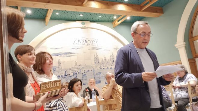 Entrega de premios Aeditar a la librería Anónima y José Luis Acín Entrega de premios Aeditar a la librería Anónima y José Luis Acín