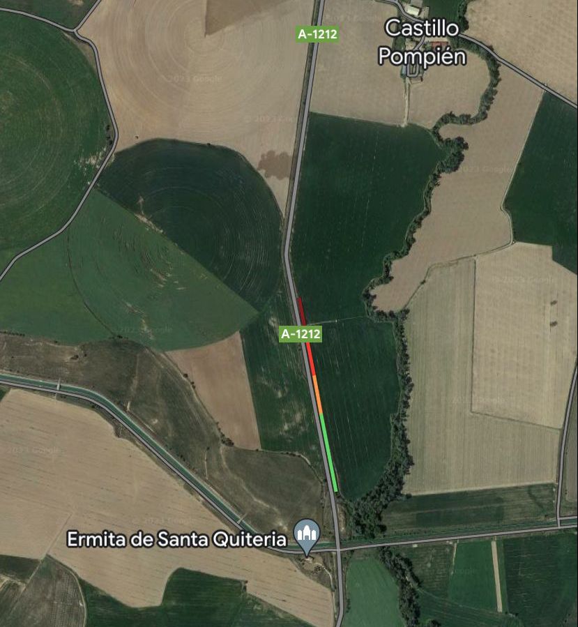 Accidente en la carretera A-1212