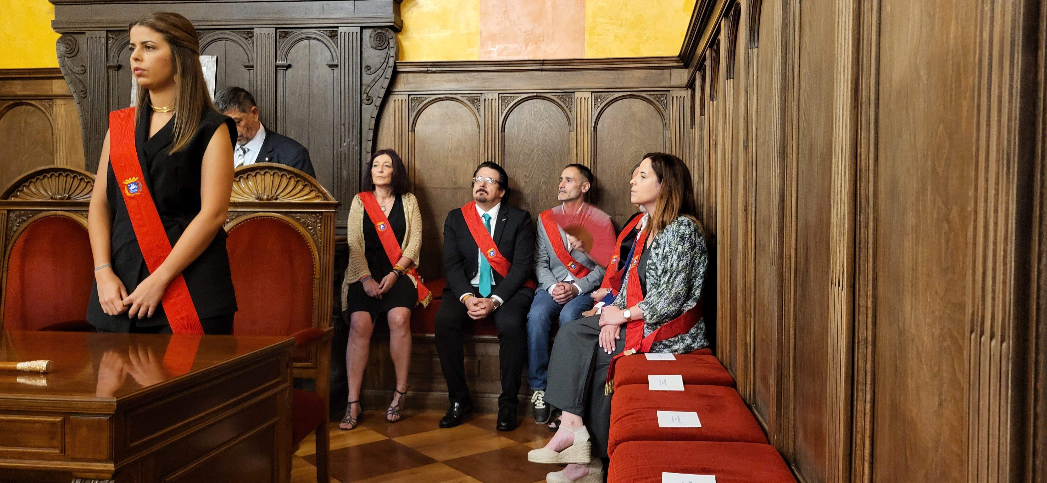 Belén Hernández. Sesión de investidura del Ayuntamiento de Huesca. Foto Myriam Martínez 