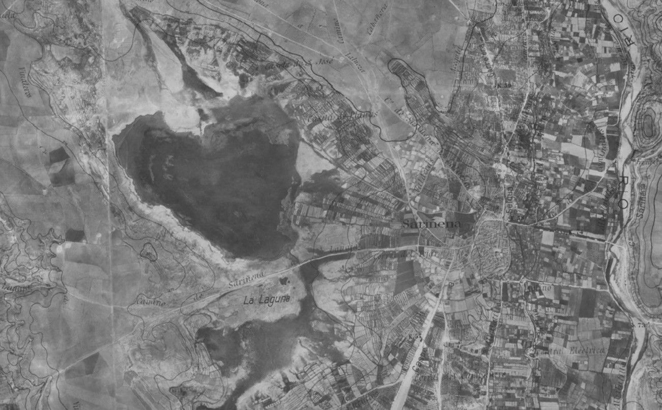Laguna de Sariñena en 1927.