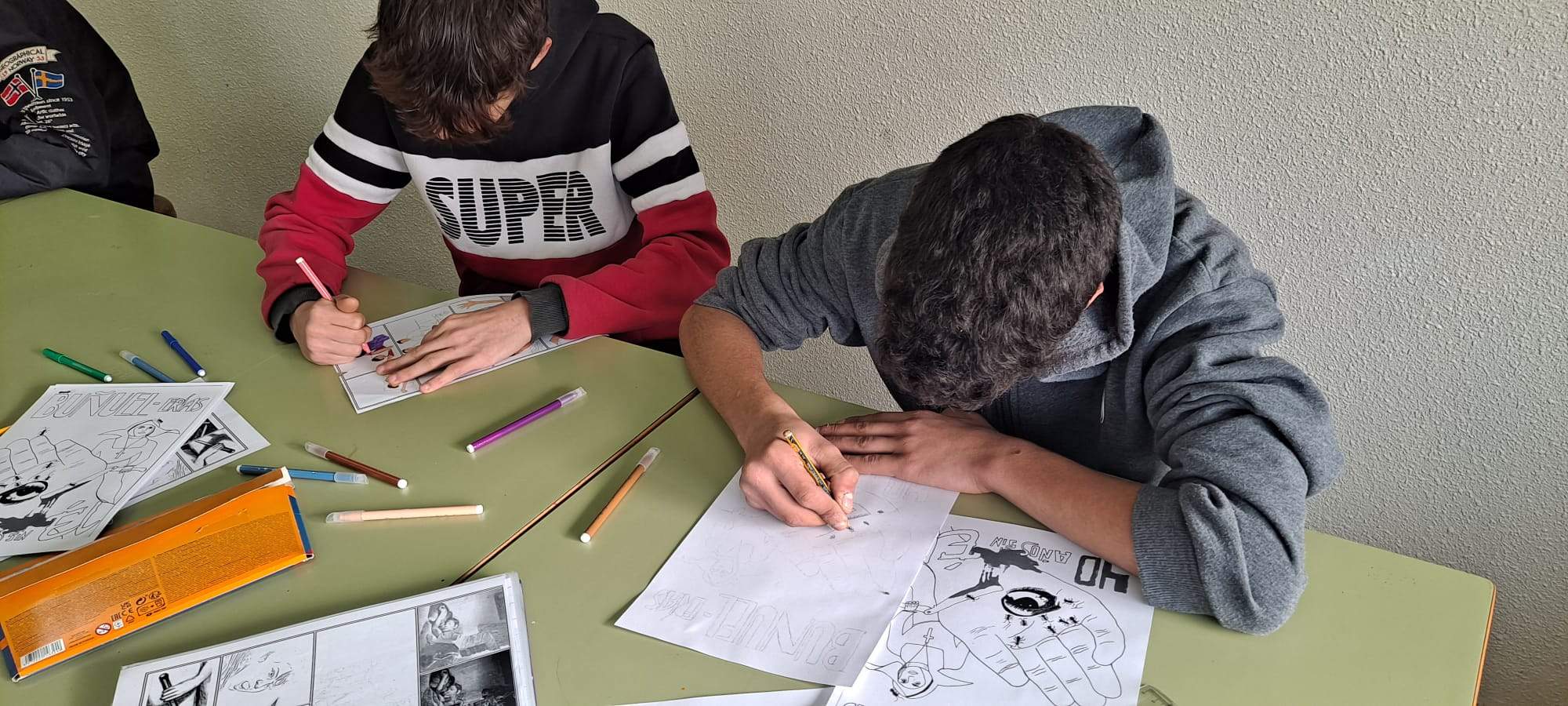Proceso de creación de un cómic sobre Buñuel en el IES Montes Negros de Grañén.