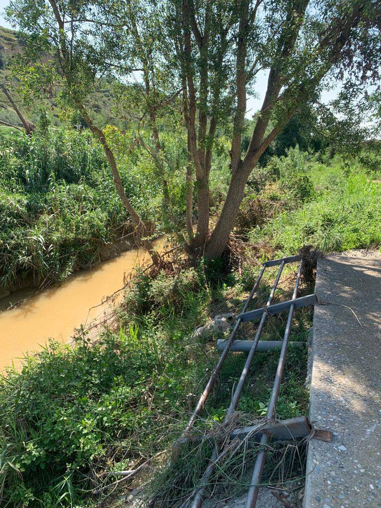 Situación de la zona de Pomar de Cinca afectada hace un mes por la crecida del barranco.