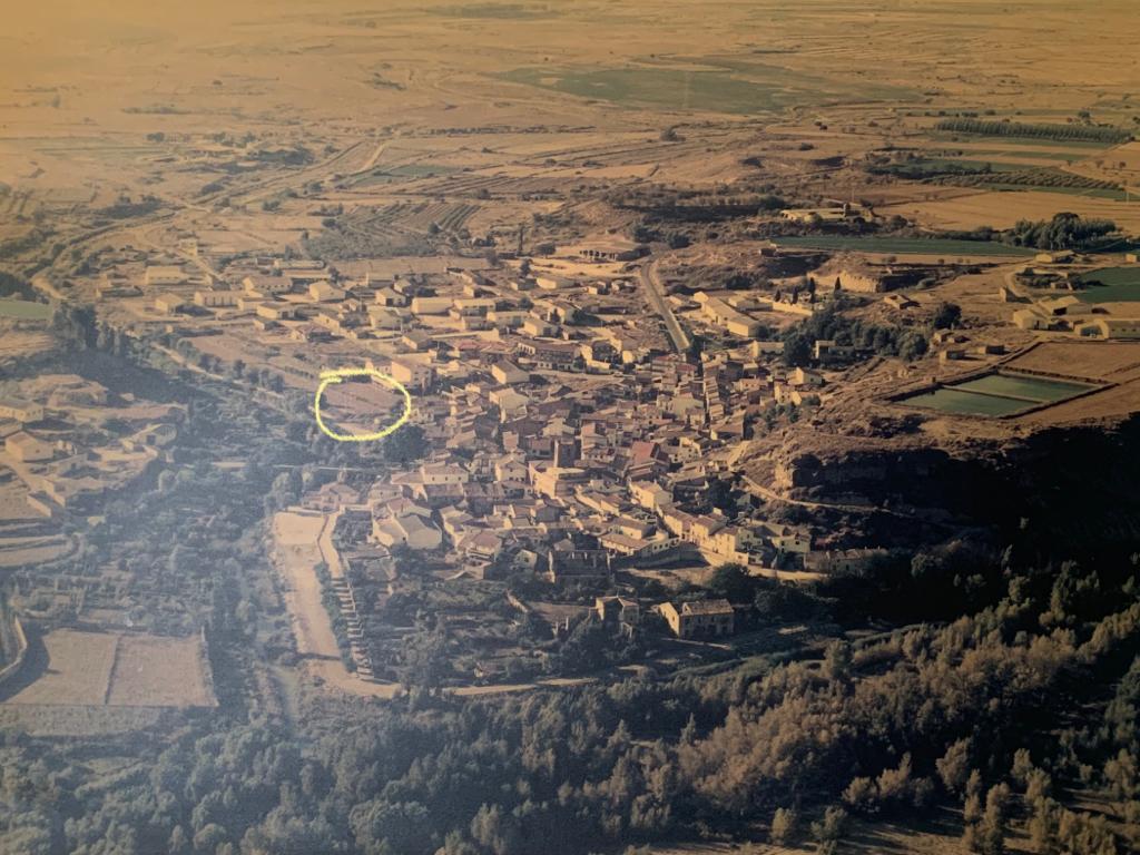 Señalada la zona afectada por la crecida en un mapa de los años 90.