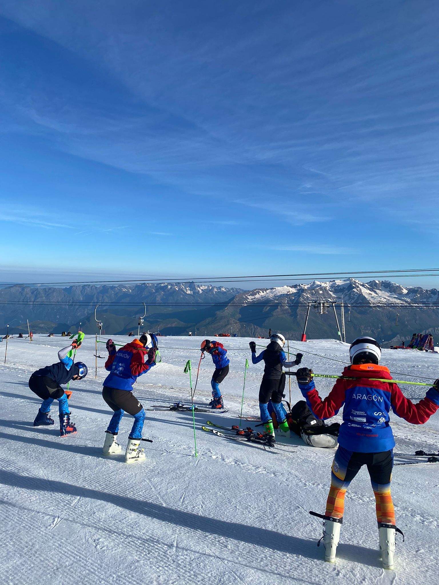 Imagen de la preparación en Les 2 Alpes.