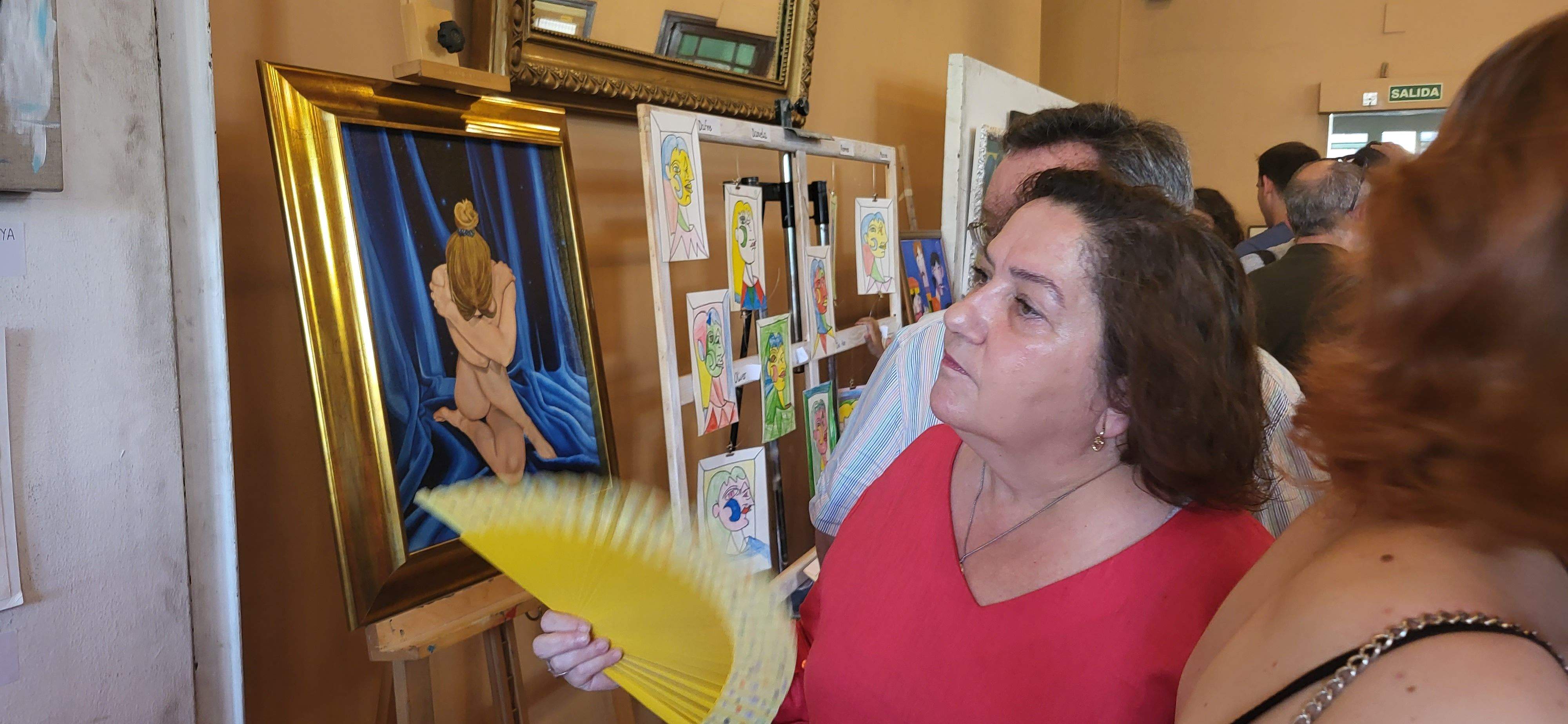 Exposición de la Escuela Fernando Sanagustín en el Casino oscense. Foto Myriam Martínez