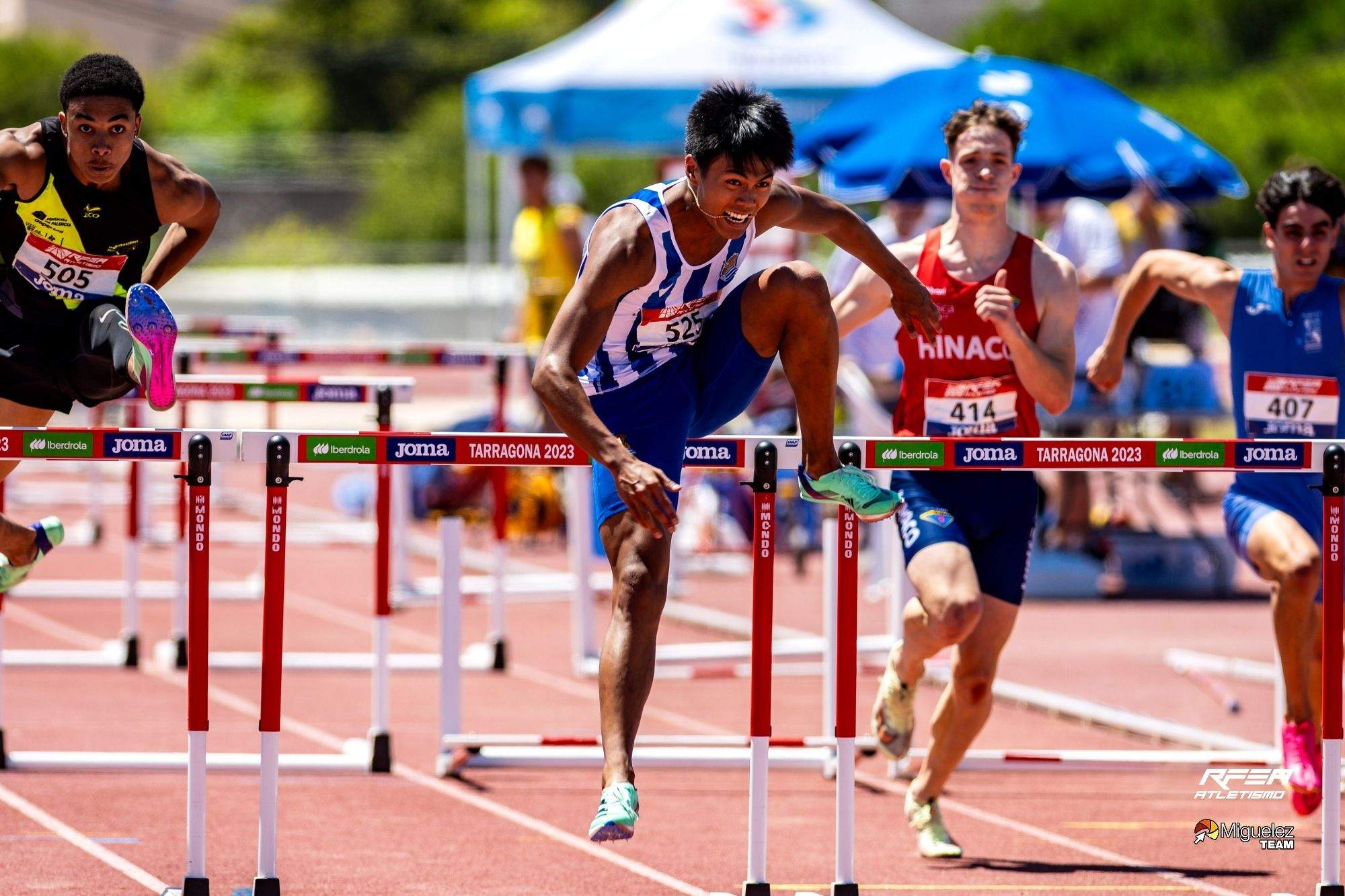 Pablo Delgado, en la final de 110 vallas
