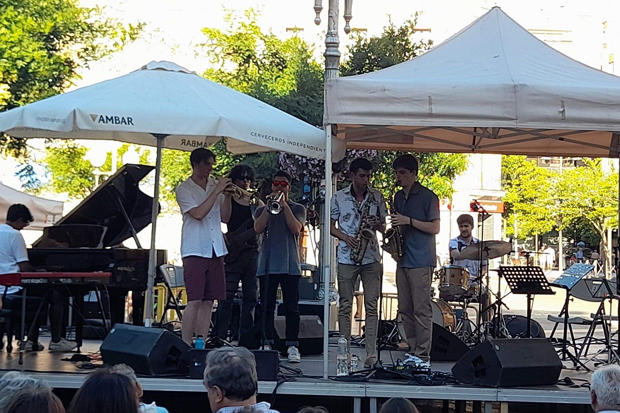 Quinteto de Julen Rodríguez en Huesca es Jazz con Juan Salamero y Saúl Andreu.