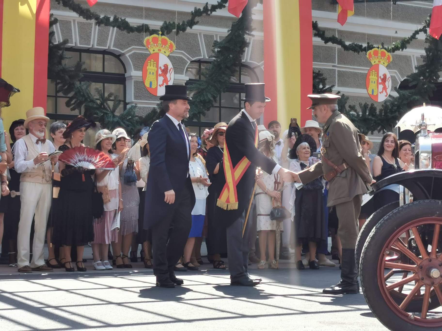 Imagen de archivo de la recreación de la inauguración de la Estación Internacional de Canfranc.