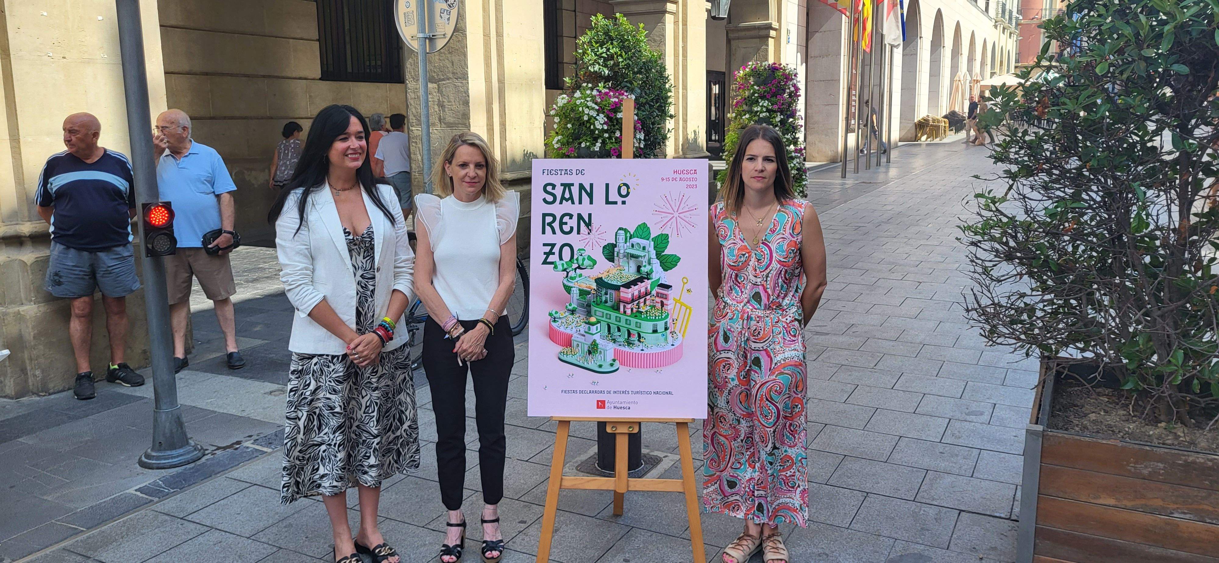 El Ayuntamiento de Huesca ha desvelado el cartel anunciador de las fiestas de San Lorenzo 2023, obra de Ana Porta.