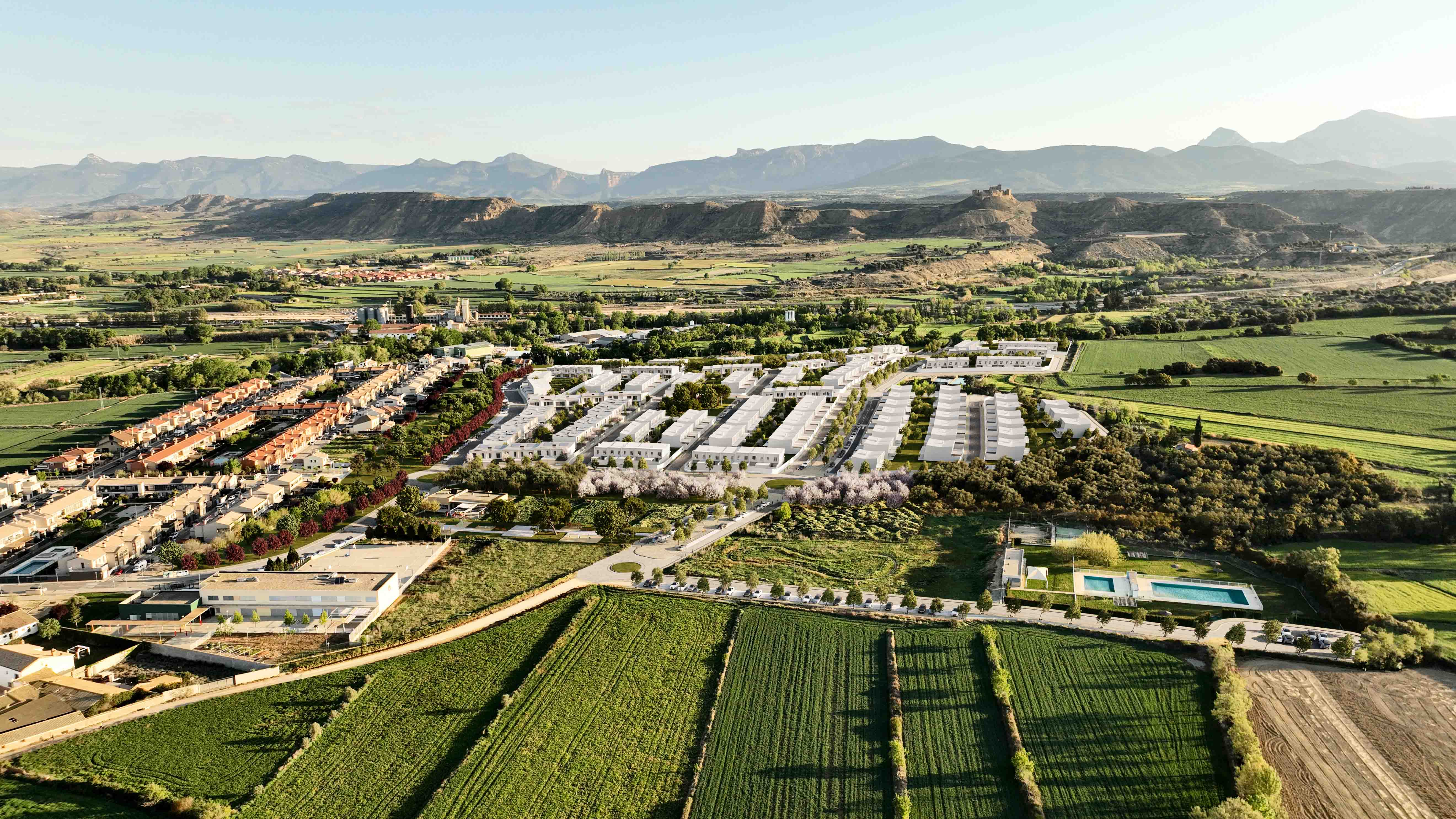Recreación de la urbanización en Tierz
