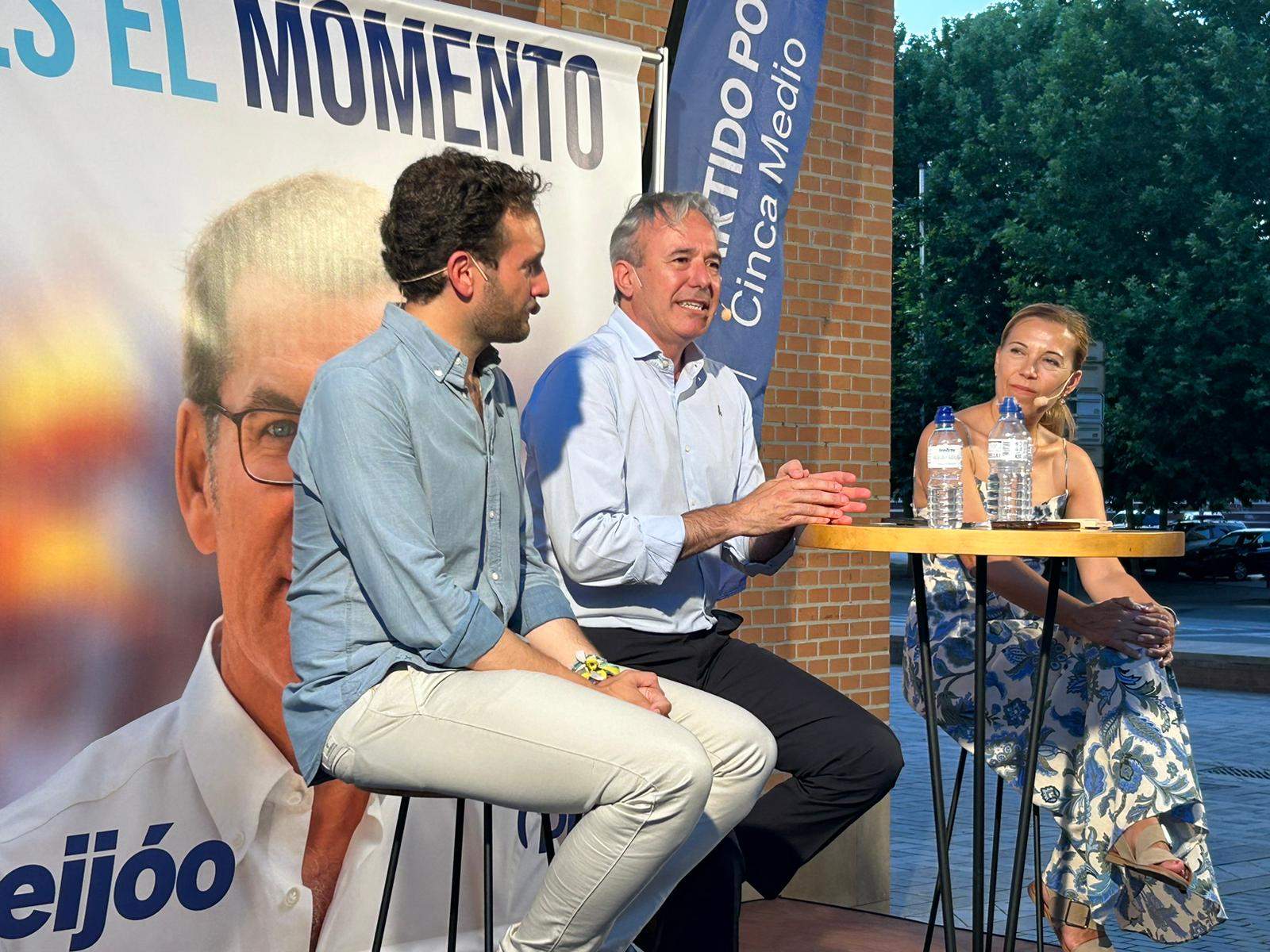 Isaac Claver, Jorge Azcón y Ana Alós en Monzón