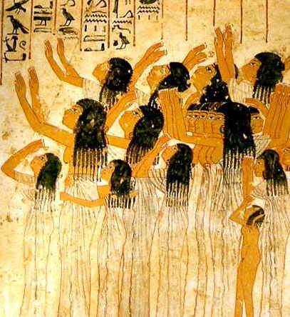 Representación de plañideras en el antiguo Egipto