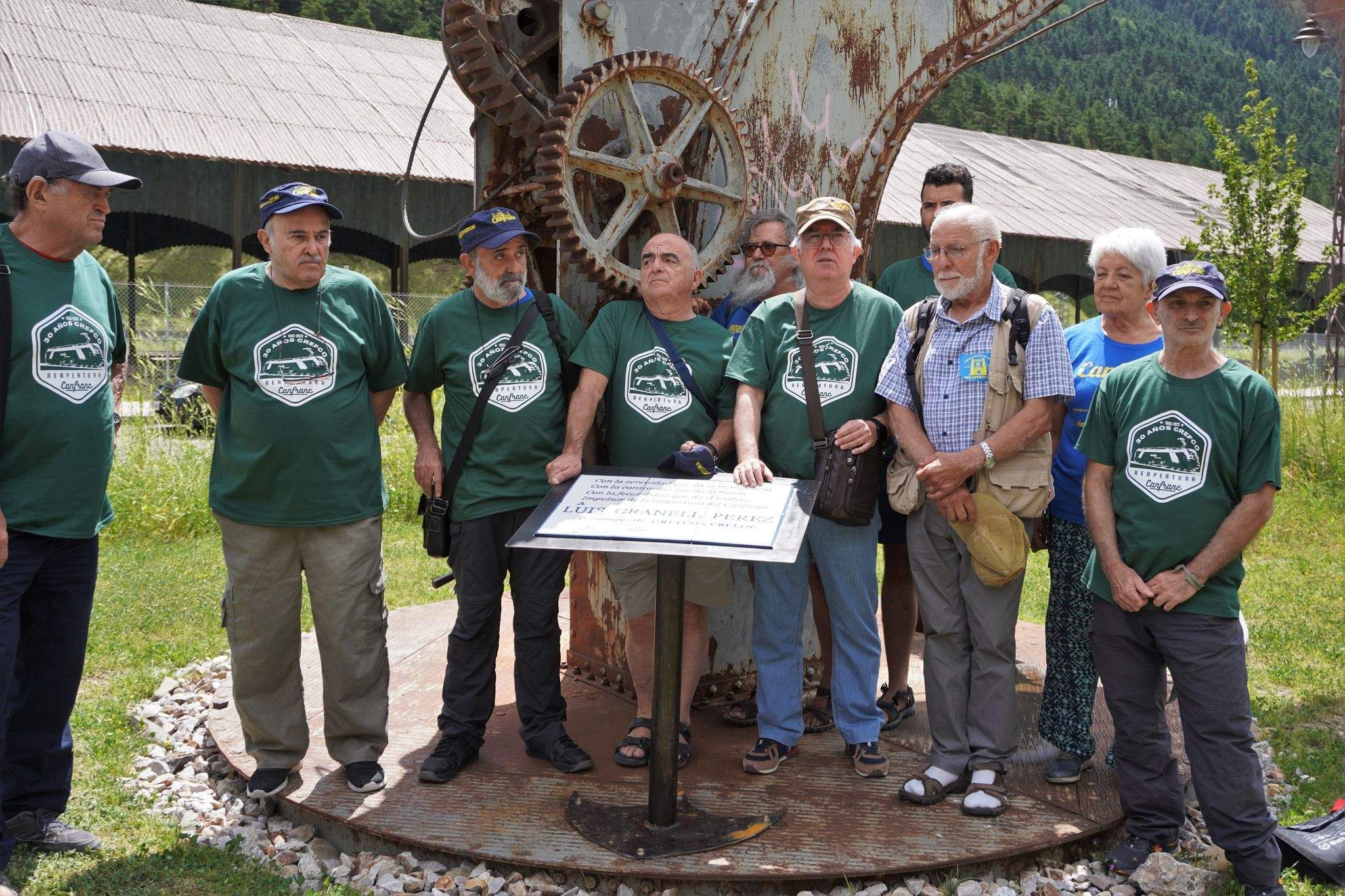 Concentración celebrada en Canfranc por la reapertura de la línea internacional.