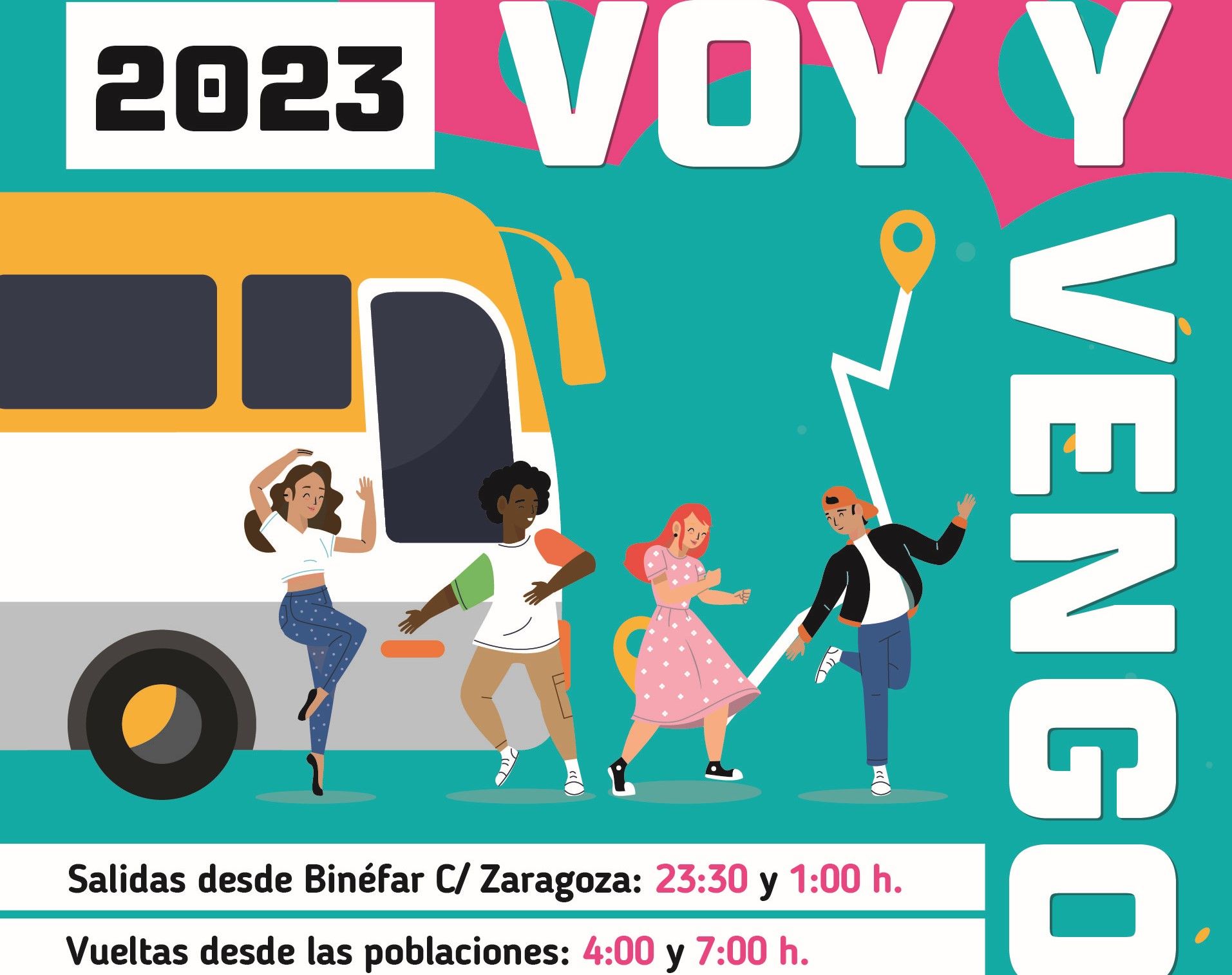 Cartel del autobús del Voy y Vengo