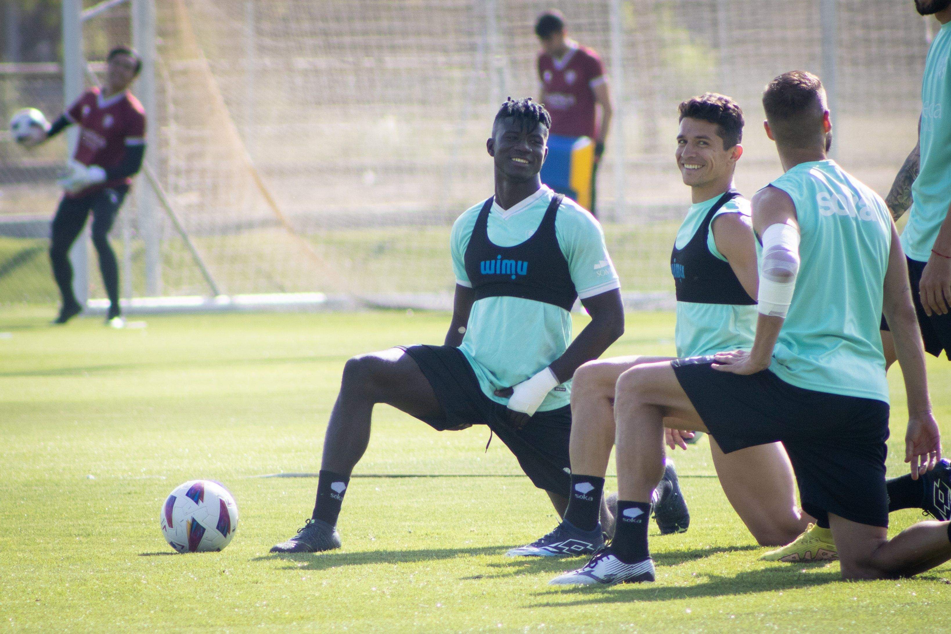 Obeng, en el entrenamiento de este jueves en la BAF. Foto: SDH