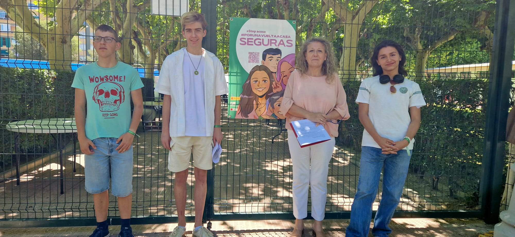 Presentación del Punto Violeta y la campaña preventiva de acoso. Pablo Orús, Pablo Arbués, Susana Oliván y David Ioica. Foto Myriam Martínez