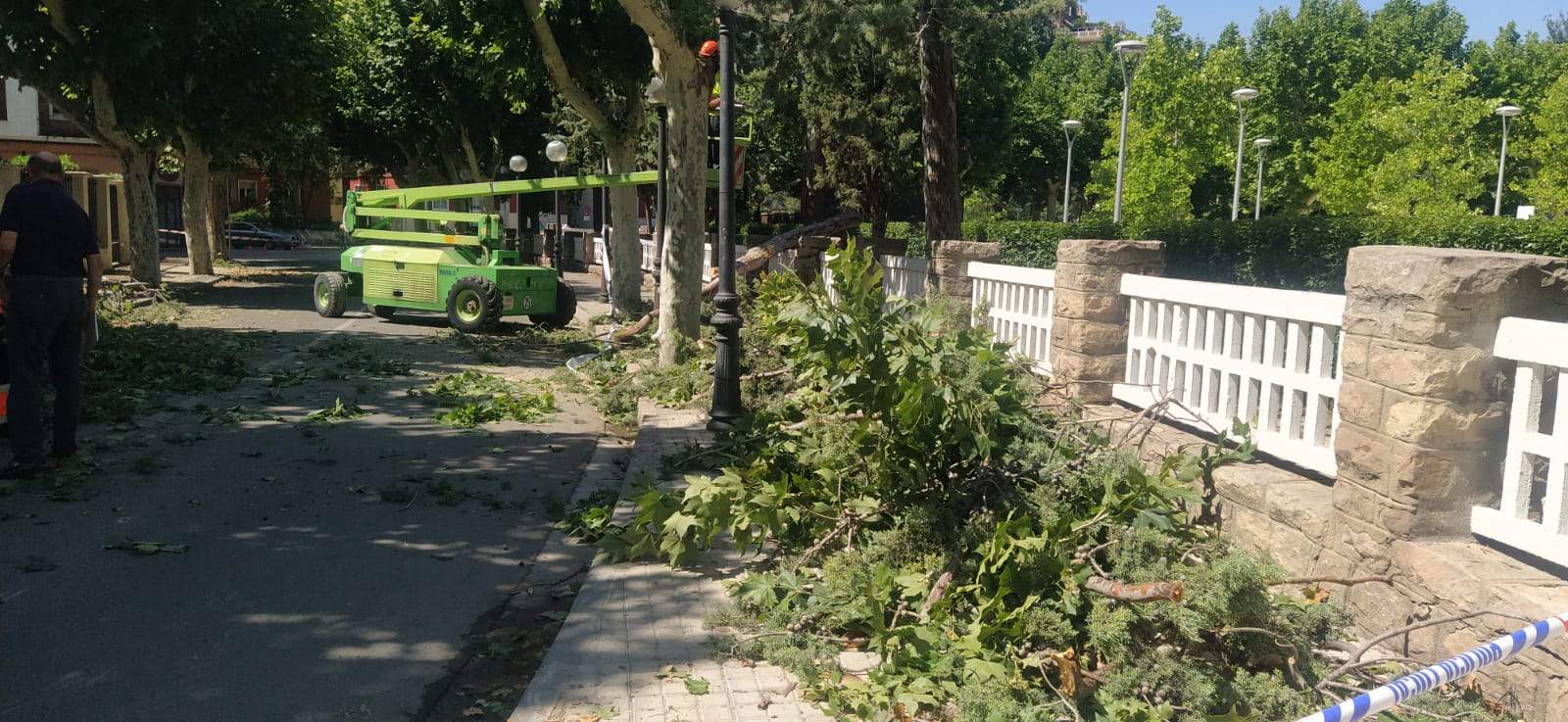 Afecciones de la tormenta de este jueves en Huesca. Foto Joaquín Santafé
