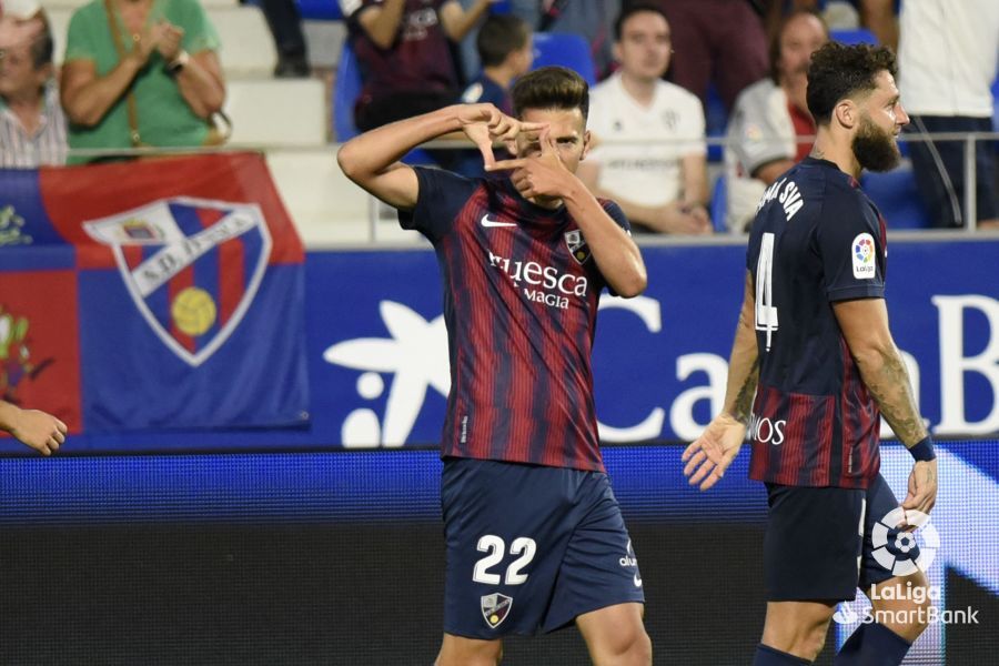 Partido Huesca-Málaga. Foto La Liga 