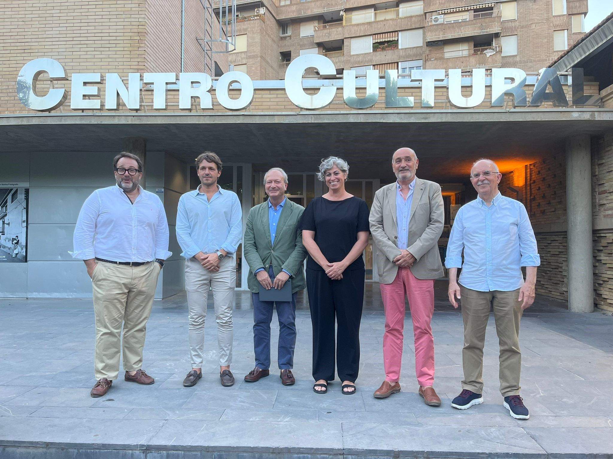Pedro Camarero, Josete Ortas, Gustavo García Capó, Cristina Aranda, Fernando Callizo y Alberto Larraz, el consejo del Huesca