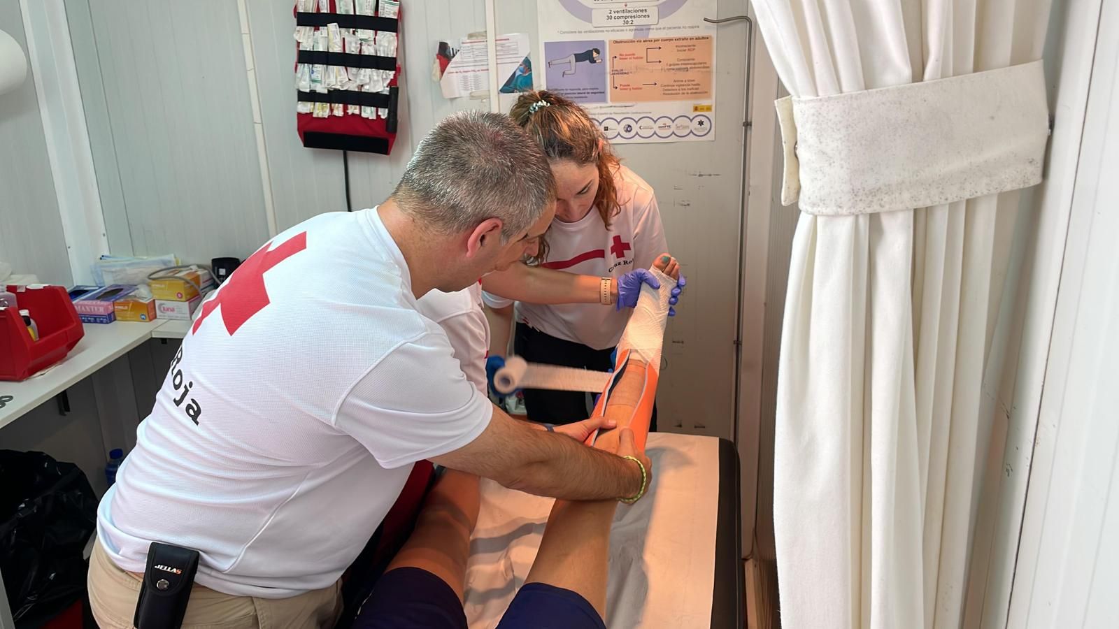 La mayor parte de las asistencias pudieron resolverse in situ por los equipos de Cruz Roja ubicados en la pradera.