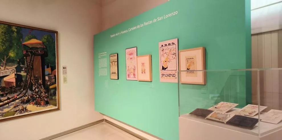 Carteles de San Lorenzo realizados por Ramón Acín y expuestos en el Museo de Huesca
