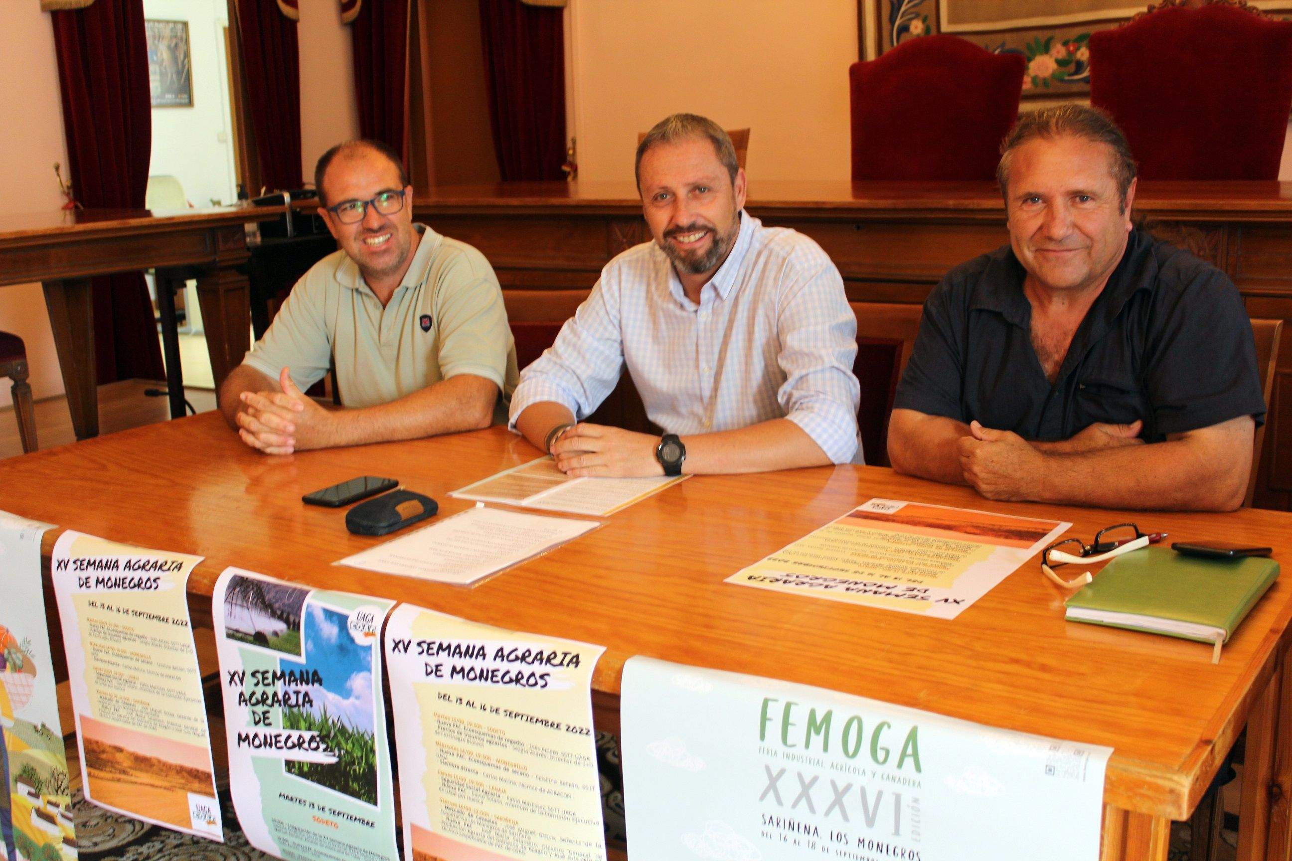 David Solano, Juan Escalzo y José Manuel Penella presentan la Semana Agraria de Monegros