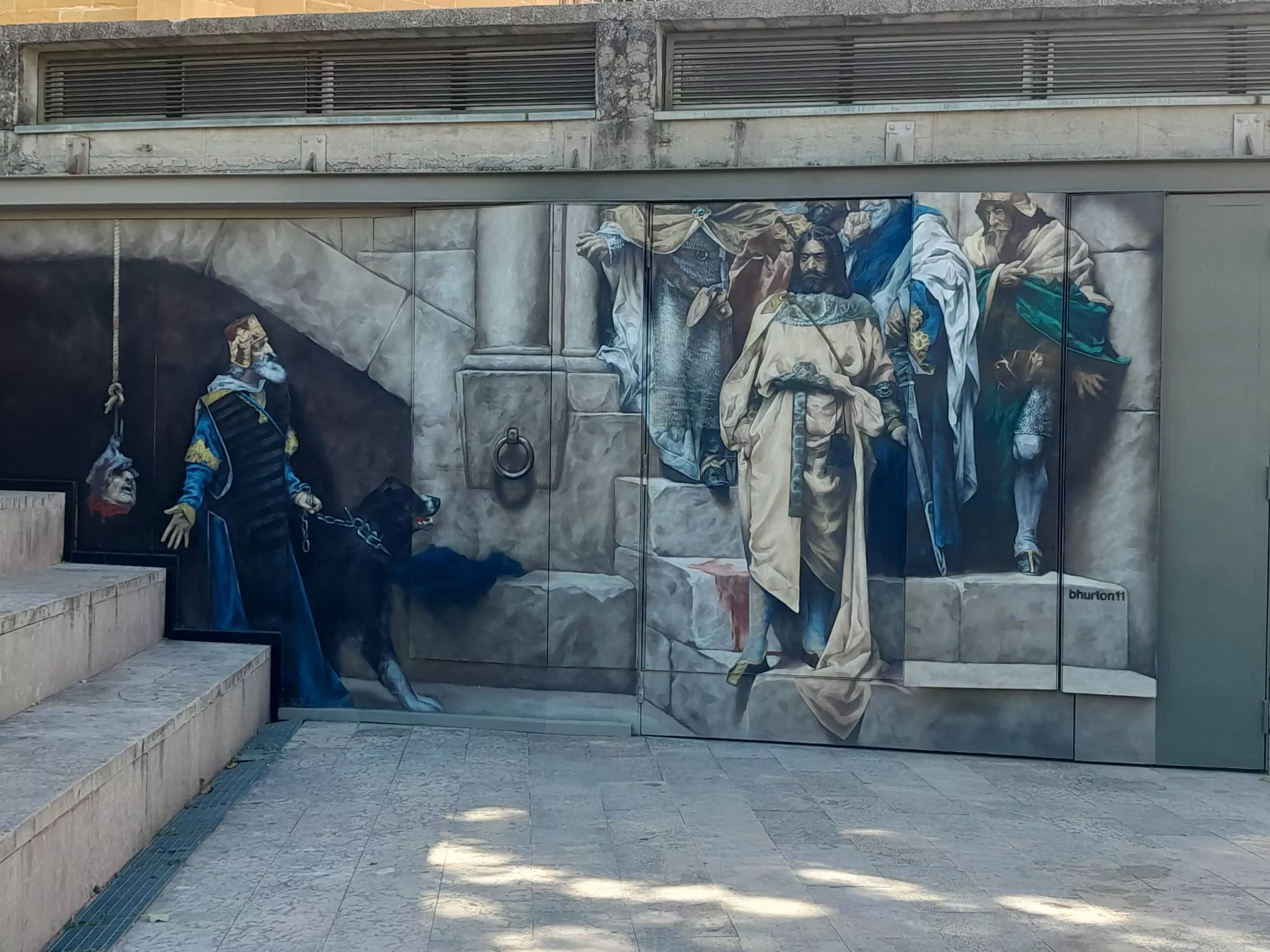 Réplica del cuadro de La campana de Huesca de Edd Bhurton. Foto Myriam Martínez