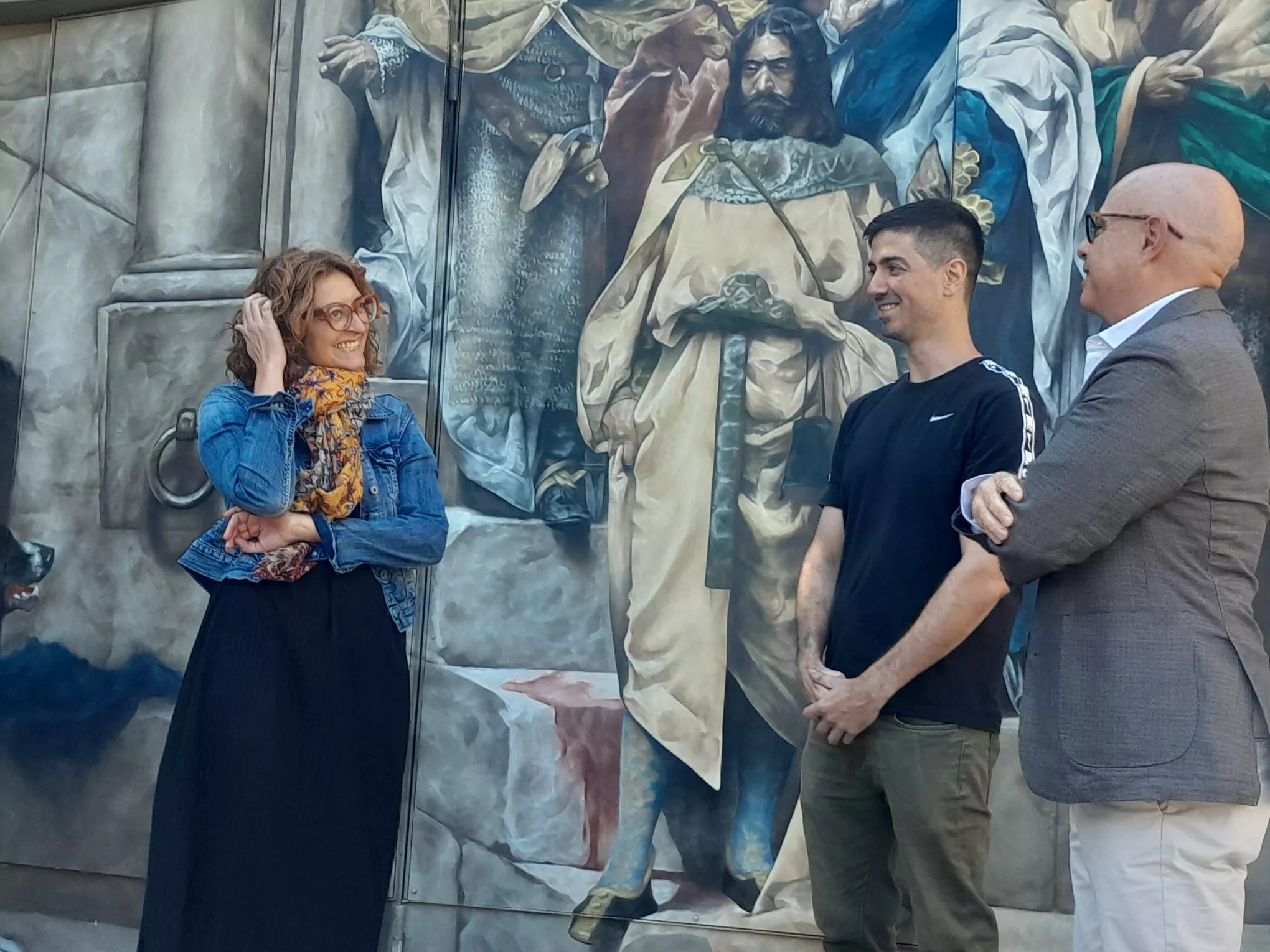Réplica del cuadro de La campana de Huesca de Edd Bhurton. Foto Myriam Martínez