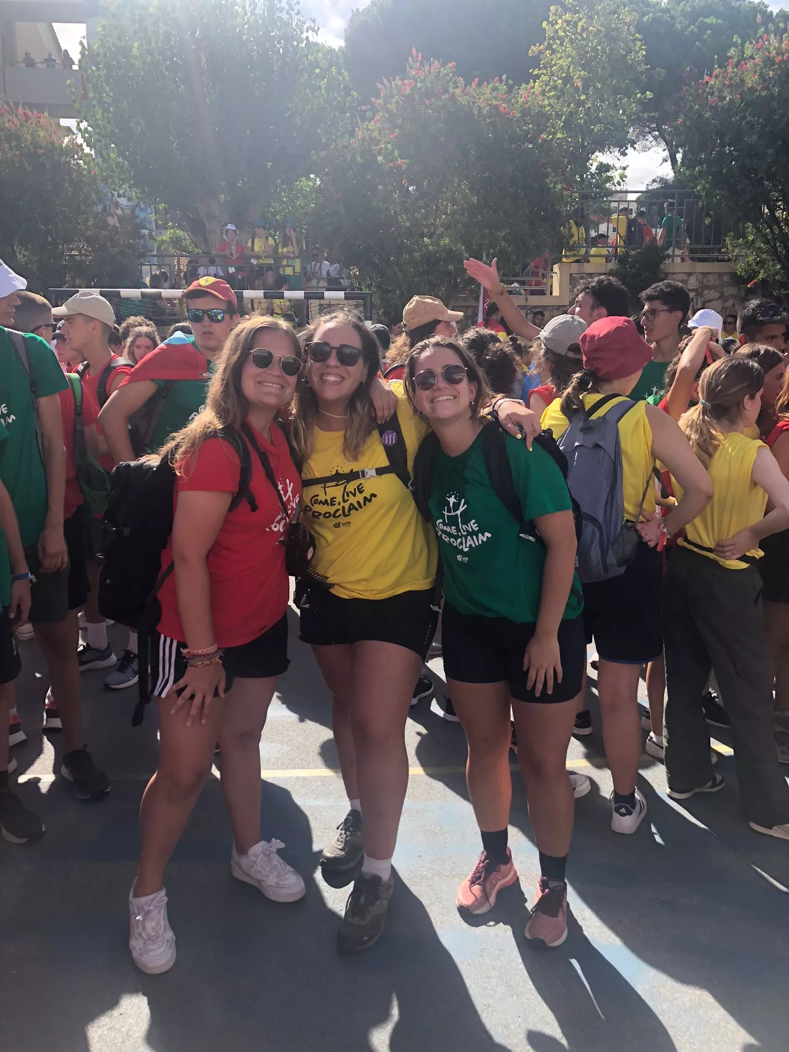 Miembros del Centro Juvenil salesiano de Huesca en la Jornada Mundial de la Juventud en Portugal