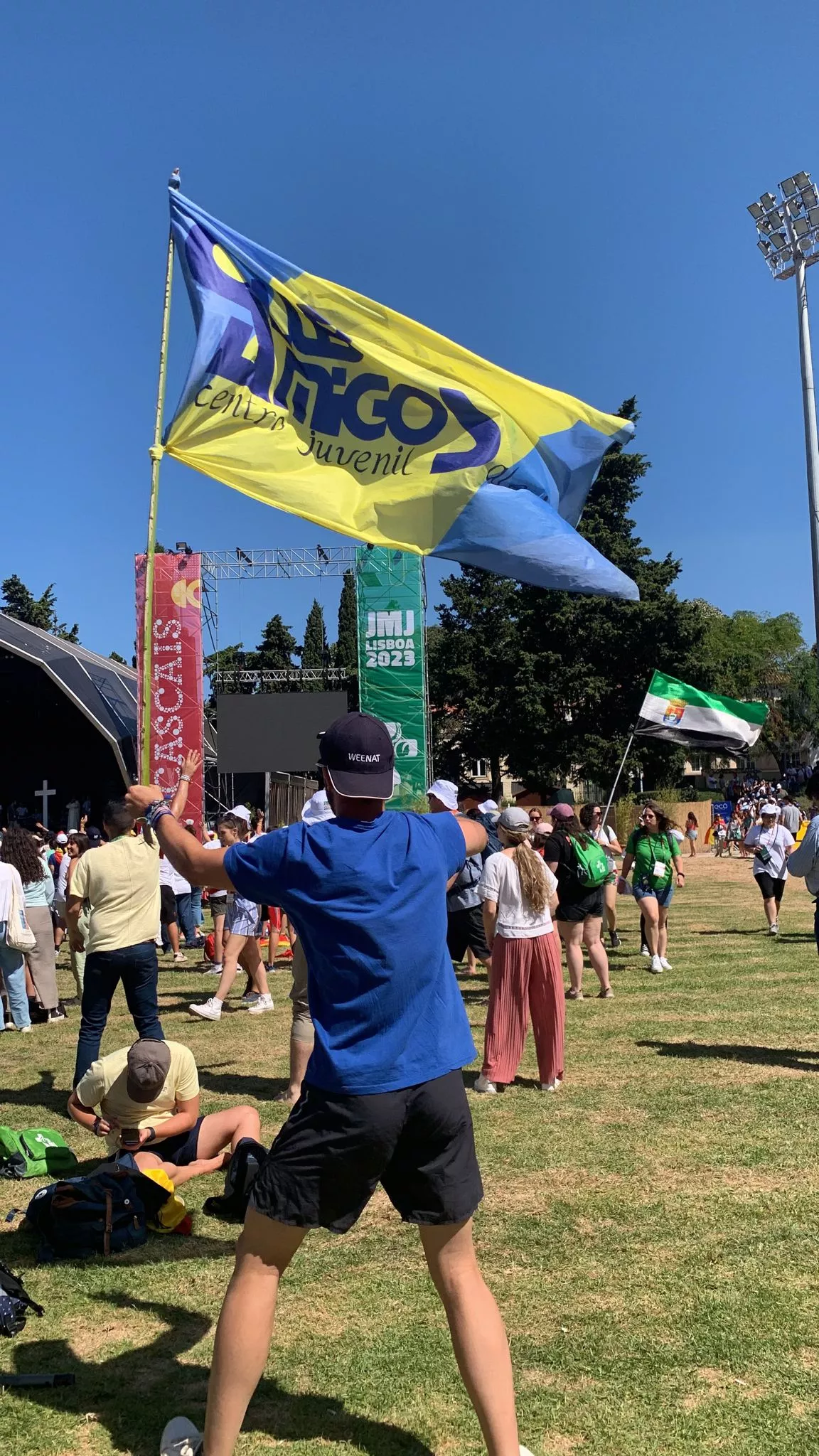 Miembros del Centro Juvenil salesiano de Huesca en la Jornada Mundial de la Juventud en Portugal