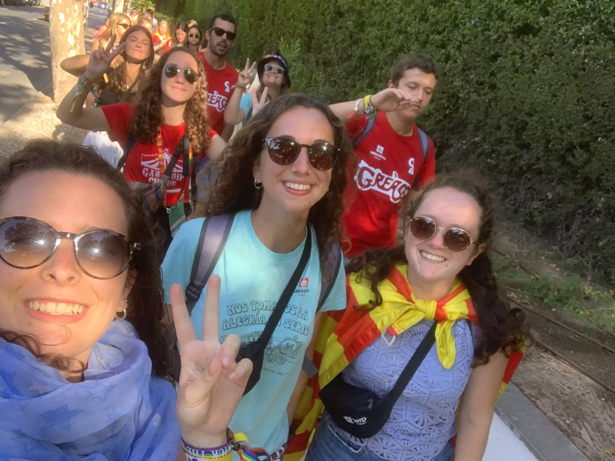 Miembros del Centro Juvenil salesiano de Huesca en la Jornada Mundial de la Juventud en Portugal