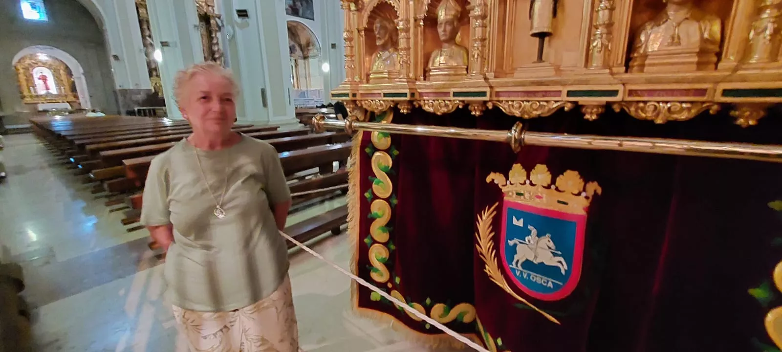 Peana de San Lorenzo con las nuevas faldas.