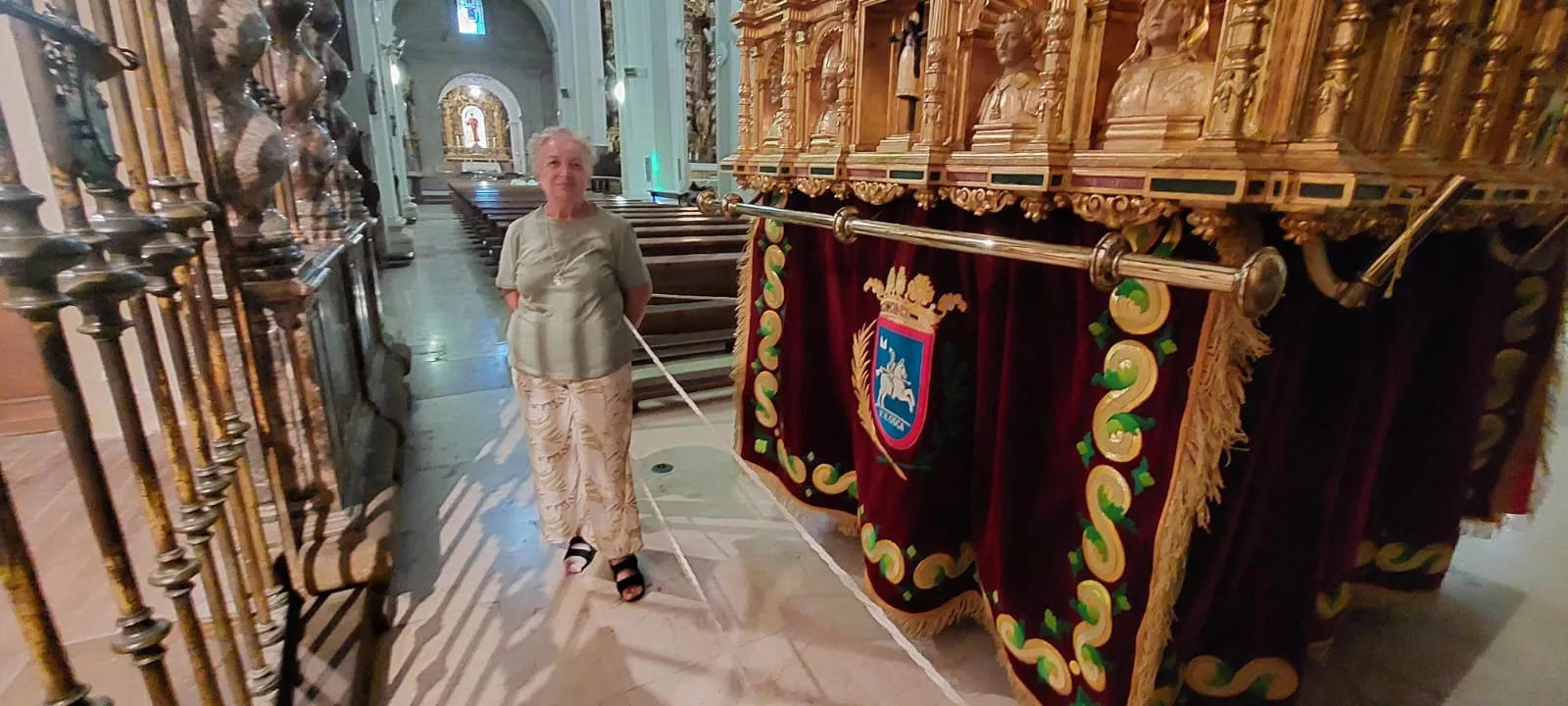 Peana de San Lorenzo con las nuevas faldas.
