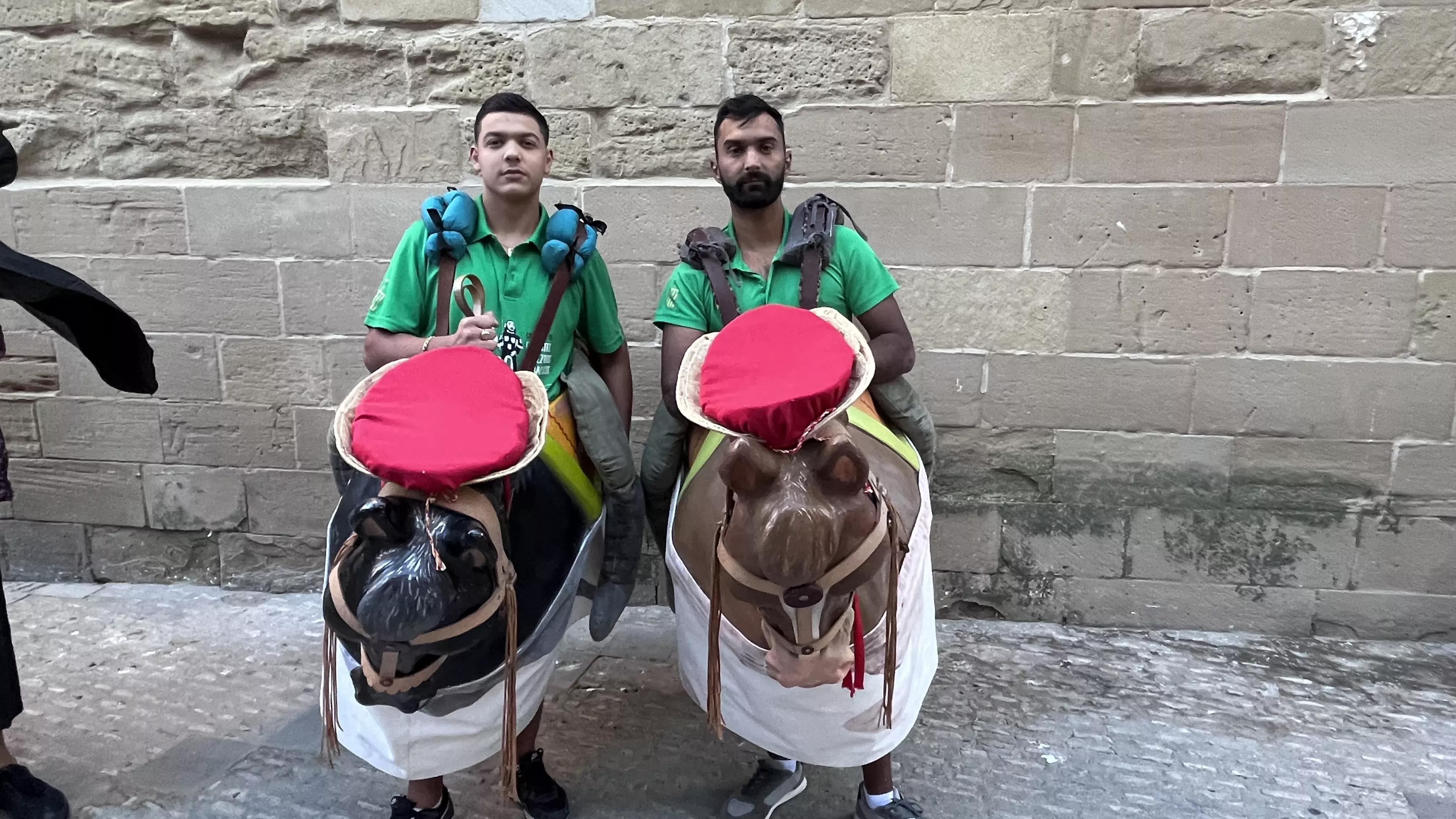Ensayo general de la Comparsa de Gigantes, Cabezudos y Caballicos de Huesca. Foto: Mercedes Manterola